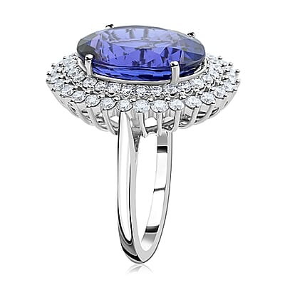 Certified & Appraised Rhapsody AAAA Tanzanite and E-F VS Diamond 12.00 ctw Ring in 950 Platinum (Size 6.0) 11.50 Grams