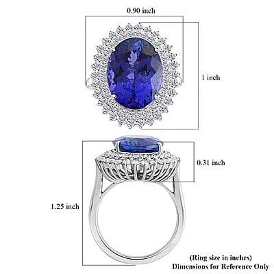 Certified & Appraised Rhapsody AAAA Tanzanite and E-F VS Diamond 12.00 ctw Ring in 950 Platinum (Size 6.0) 11.50 Grams