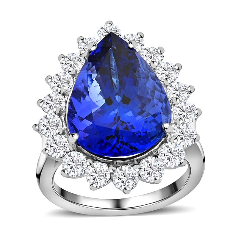 Certified & Appraised Rhapsody 950 Platinum AAAA Tanzanite and E-F VS Diamond Ring (Size 10.0) 8.90 Grams 11.15 ctw