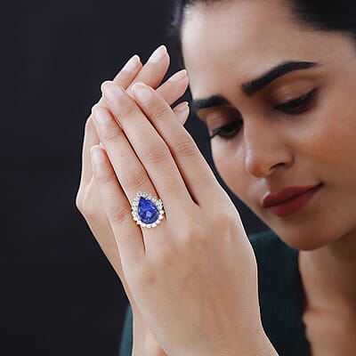 Certified & Appraised Rhapsody 950 Platinum AAAA Tanzanite and E-F VS Diamond Ring (Size 10.0) 8.90 Grams 11.15 ctw