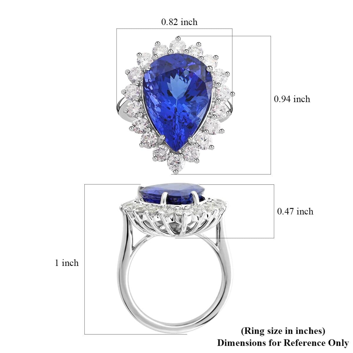 Certified & Appraised Rhapsody 950 Platinum AAAA Tanzanite and E-F VS Diamond Ring (Size 10.0) 8.90 Grams 11.15 ctw image number 5