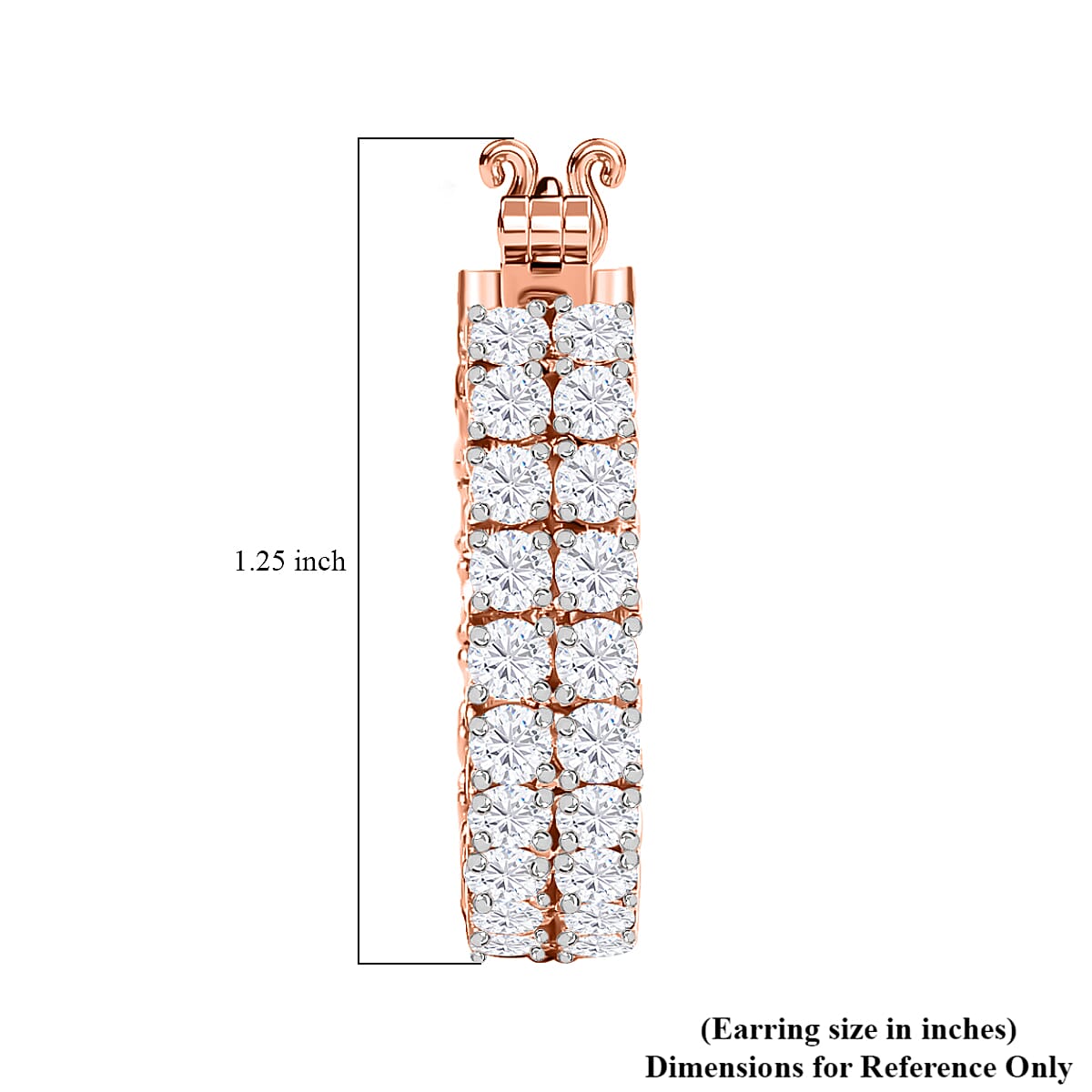 Moissanite 8.40 ctw Inside Out Hoop Earrings, Vermeil Rose Gold Over Sterling Silver Earrings, Moissanite Hoops, Moissanite Jewelry, Gifts For Her image number 6