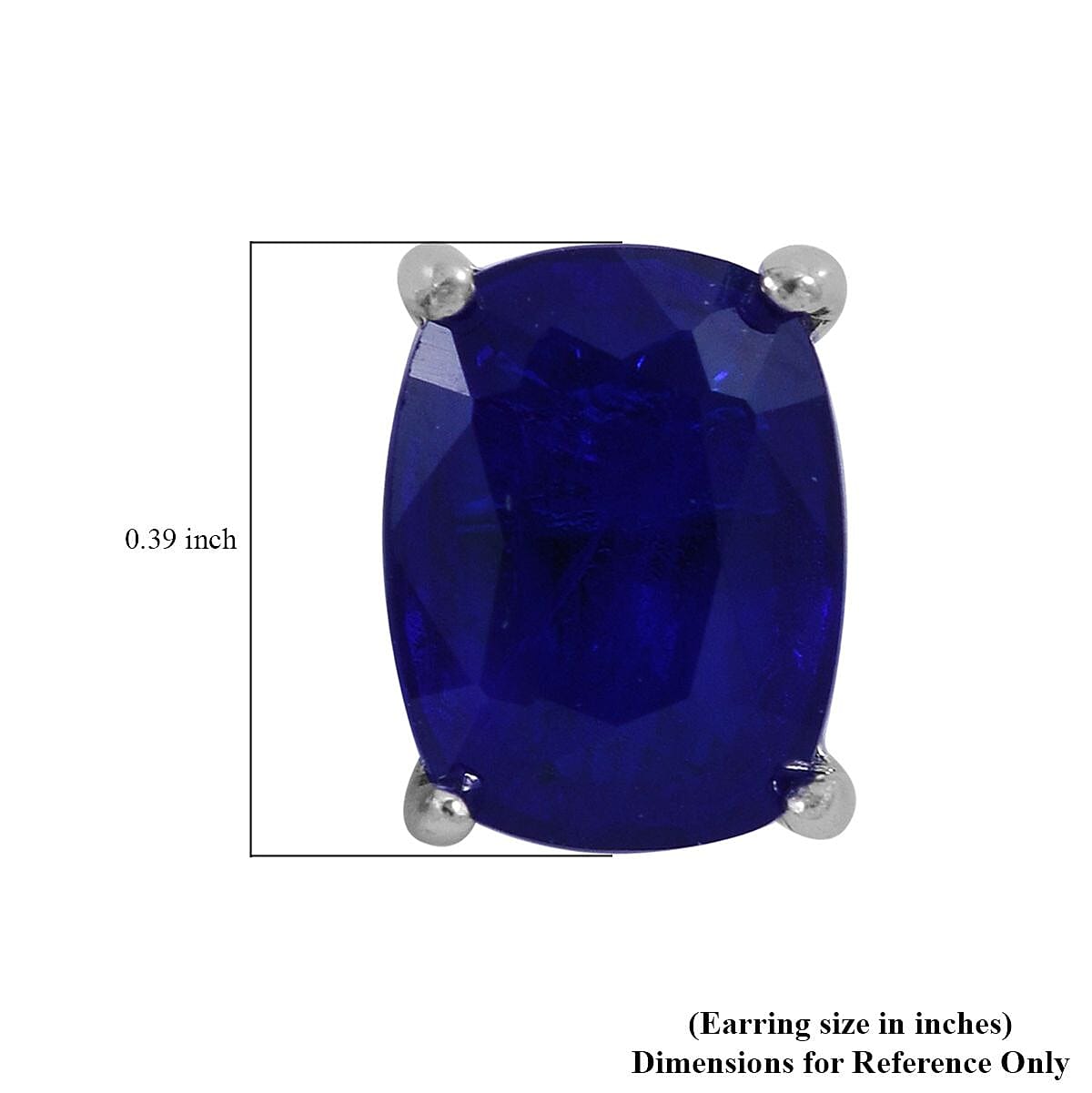 Tanzanian Blue Spinel (DF) Solitaire Stud Earrings in Platinum Over Sterling Silver 3.10 ctw