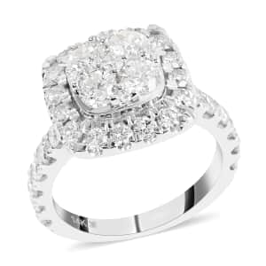 NY Closeout 14K White Gold G SI2 Diamond Cluster Ring (Size 8.0) 7.70 Grams 2.50 ctw