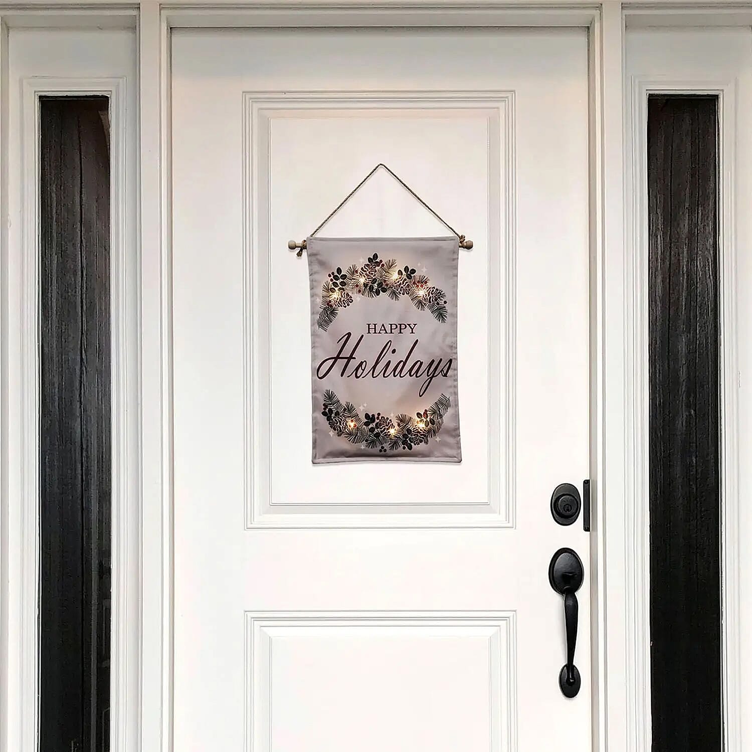 Lumabase Christmas- Battery-Operated Lighted Wall Banner – Happy Holidays