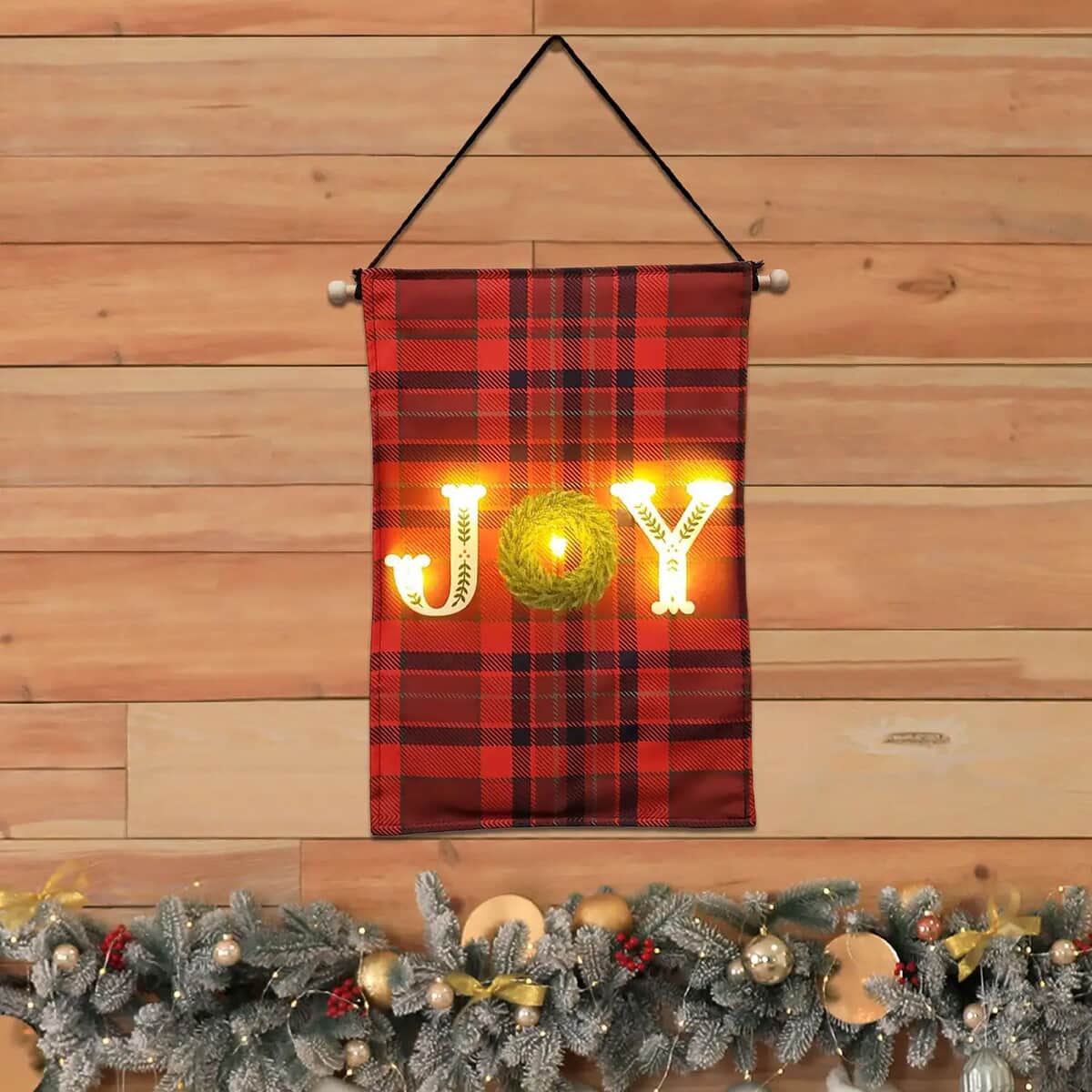 Lumabase Christmas-Battery-Operated Lighted Wall Banner – JOY image number 4