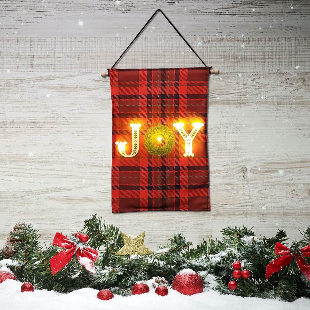 Lumabase Christmas-Battery-Operated Lighted Wall Banner – JOY image number 5