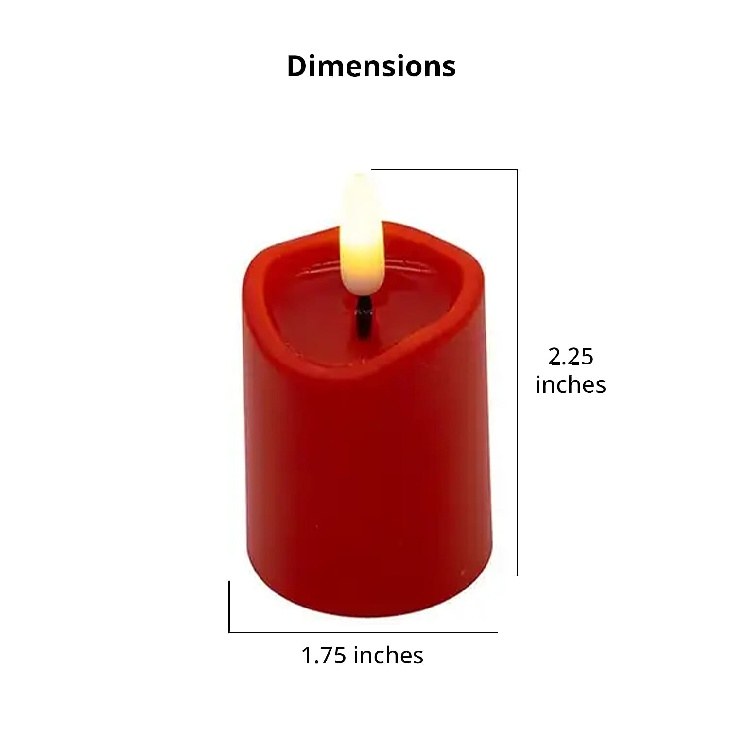 Lumabase Christmas-Battery Operated 3D Wick Flame Mini Pillars, Red – Set of 6