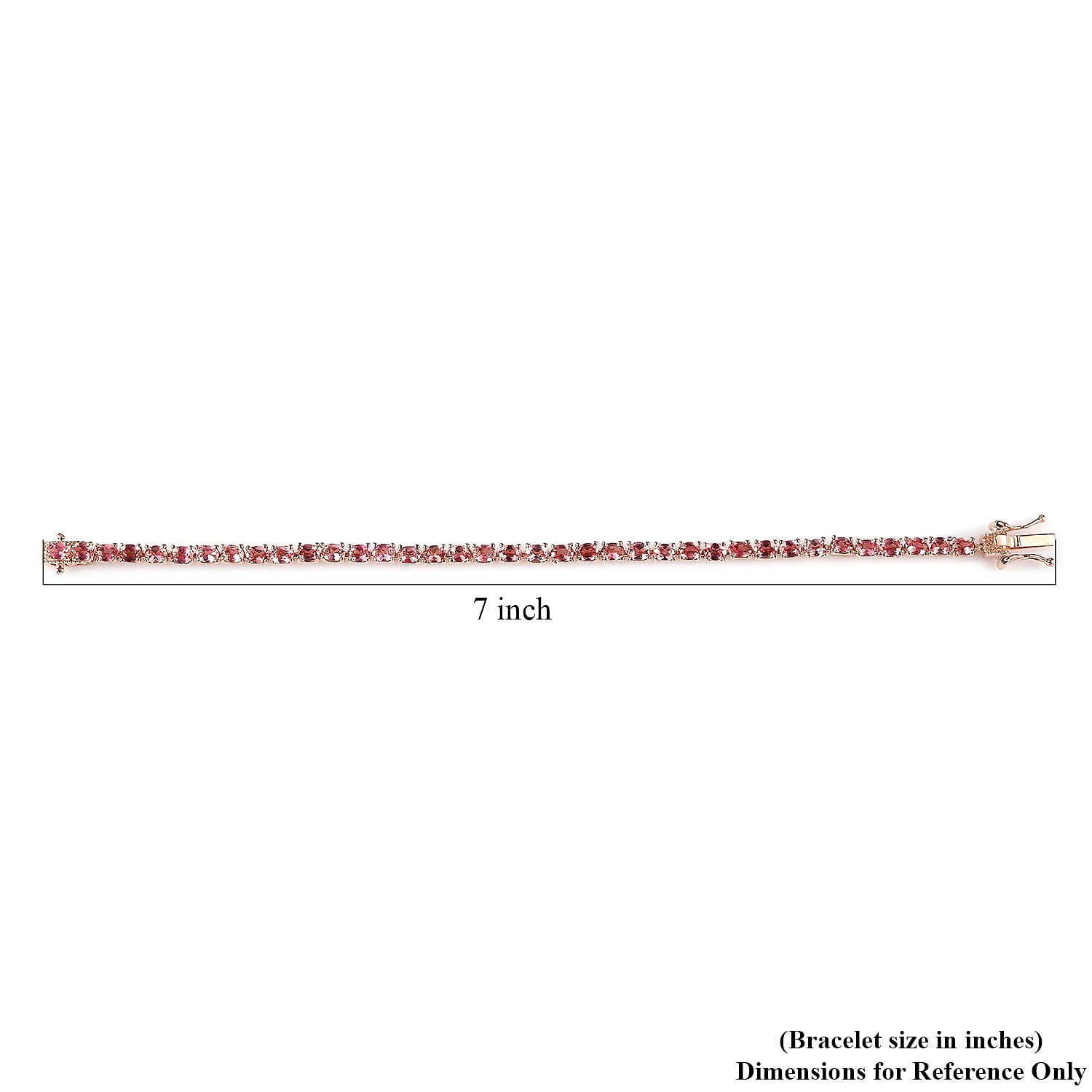 Premium Blush Tourmaline Tennis Bracelet in Vermeil Rose Gold Over Sterling Silver (6.50 In) 5.50 ctw
