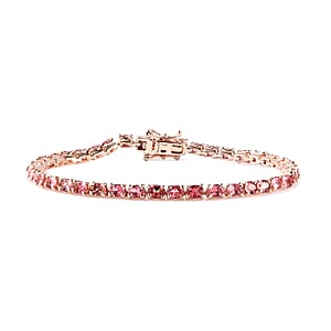 Premium Blush Tourmaline Tennis Bracelet in Vermeil Rose Gold Over Sterling Silver (7.25 In) 6.00 ctw