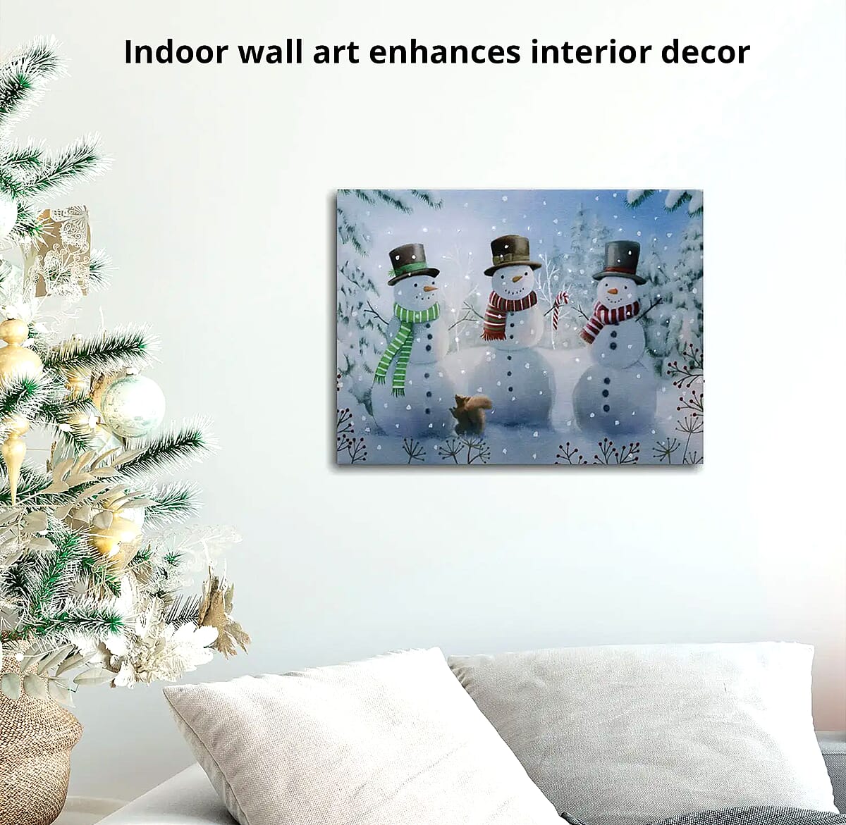 Buy Lumabase Battery Operated Lighted Wall Art Cheerful Snowman