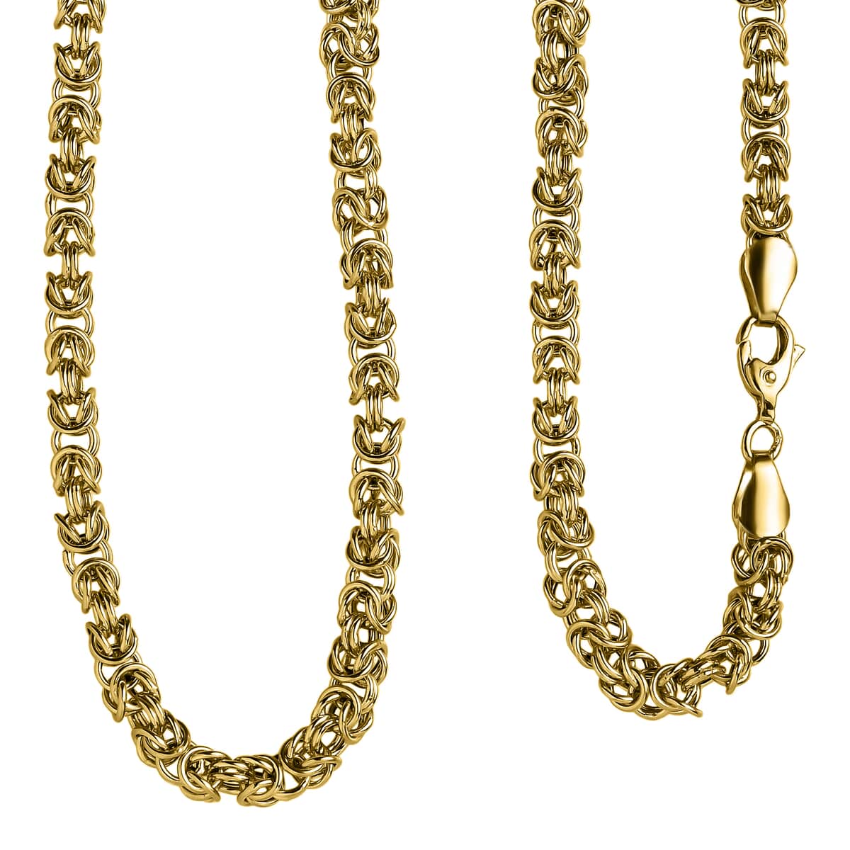 22K Yellow Gold Electroform Byzantine Chain Necklace 18 Inches 12.7 Grams image number 0