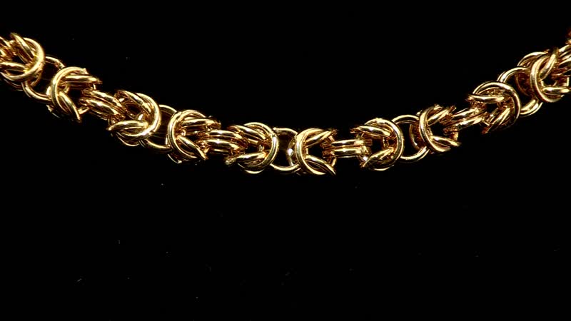 22K Yellow Gold Electroform Byzantine Chain Necklace 18 Inches 12.7 Grams