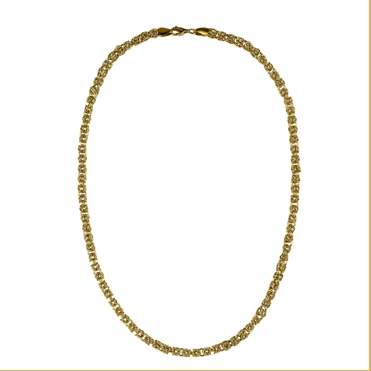 22K Yellow Gold Electroform Byzantine Chain Necklace 18 Inches 12.7 Grams image number 3