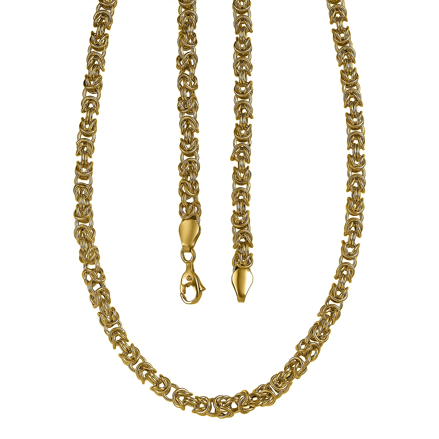 22K Yellow Gold Electroform Byzantine Chain Necklace 18 Inches 12.7 Grams