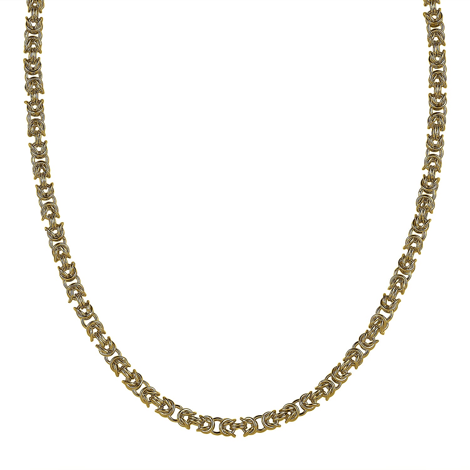 22K Yellow Gold Electroform Byzantine Chain Necklace 18 Inches 12.7 Grams