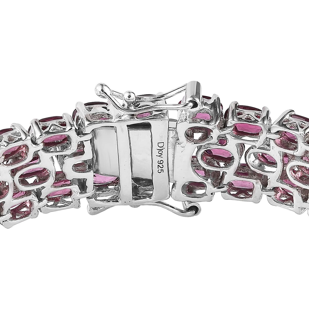 Tanzanian Wine Garnet Three-Row Bracelet in Platinum Over Sterling Silver (7.25 In) 29.40 ctw image number 3