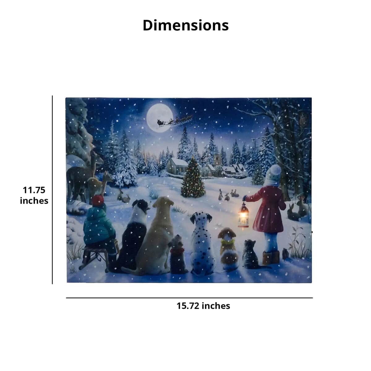 Lumabase Battery Operated Lighted Wall Art -Snowy Christmas image number 3