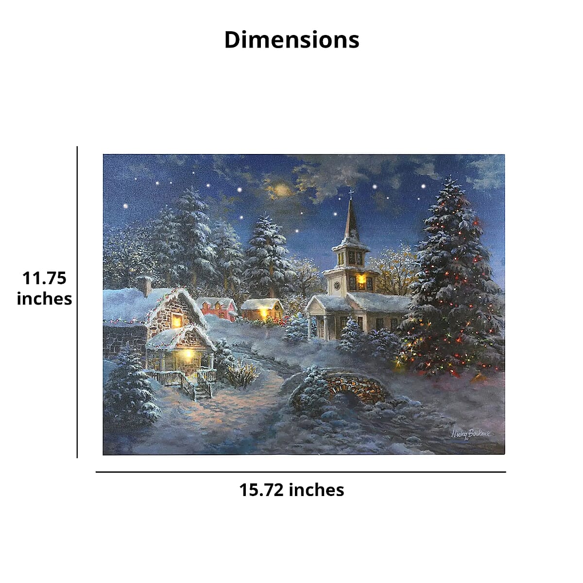 Lumabase Battery Operated Winter Village Lighted Wall Art image number 3