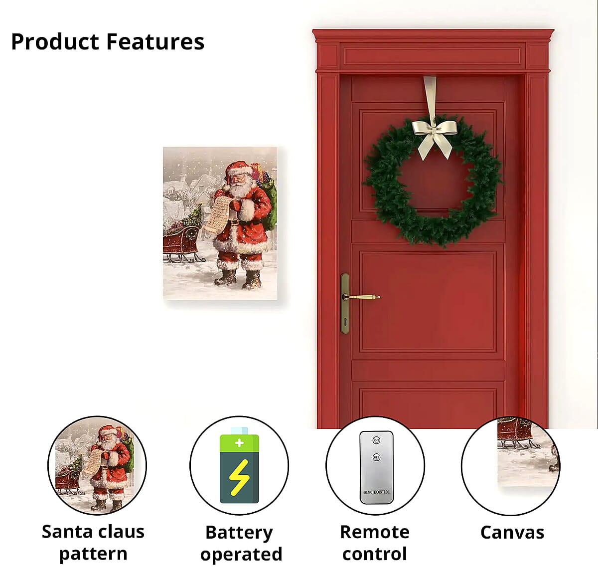 Lumabase Battery Operated Santa Claus Lighted Wall Art image number 1