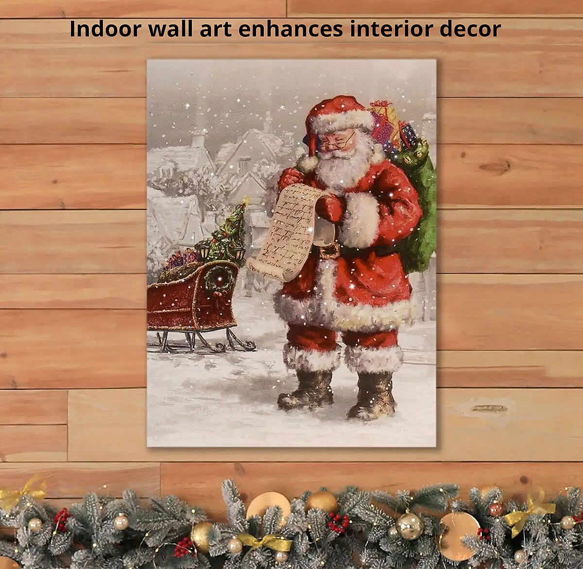 Lumabase Battery Operated Santa Claus Lighted Wall Art image number 2