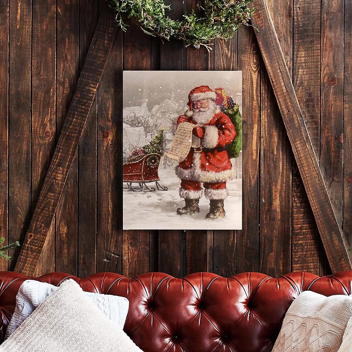 Lumabase Battery Operated Santa Claus Lighted Wall Art image number 5