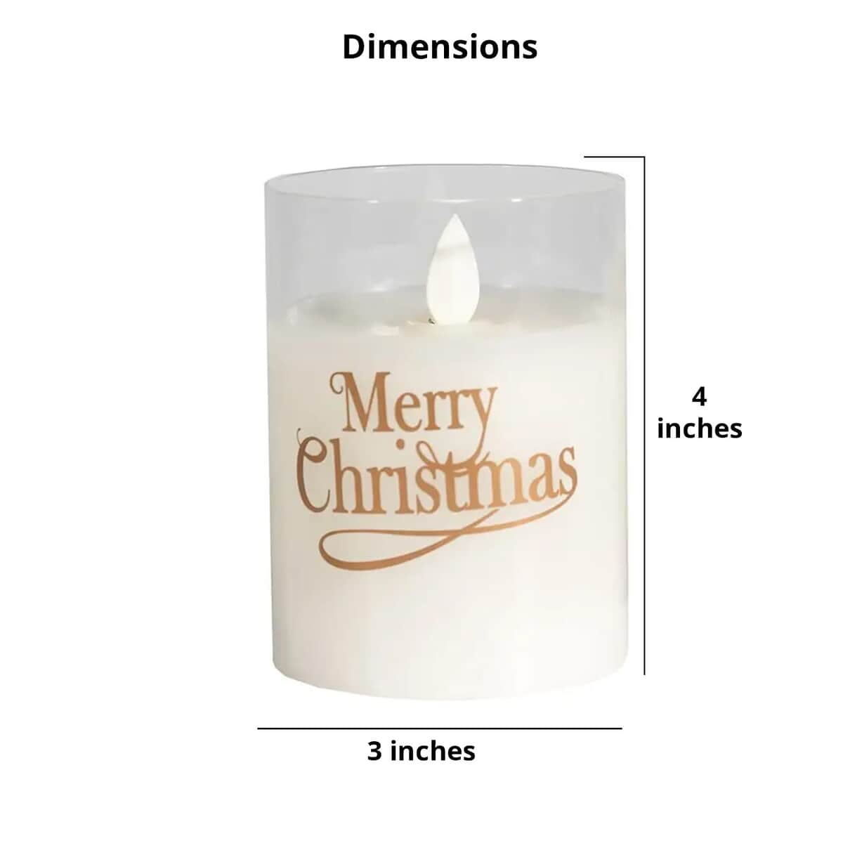 Lumabase Set of 2 Battery Operated Motion Flame Candles -Merry Christmas image number 4