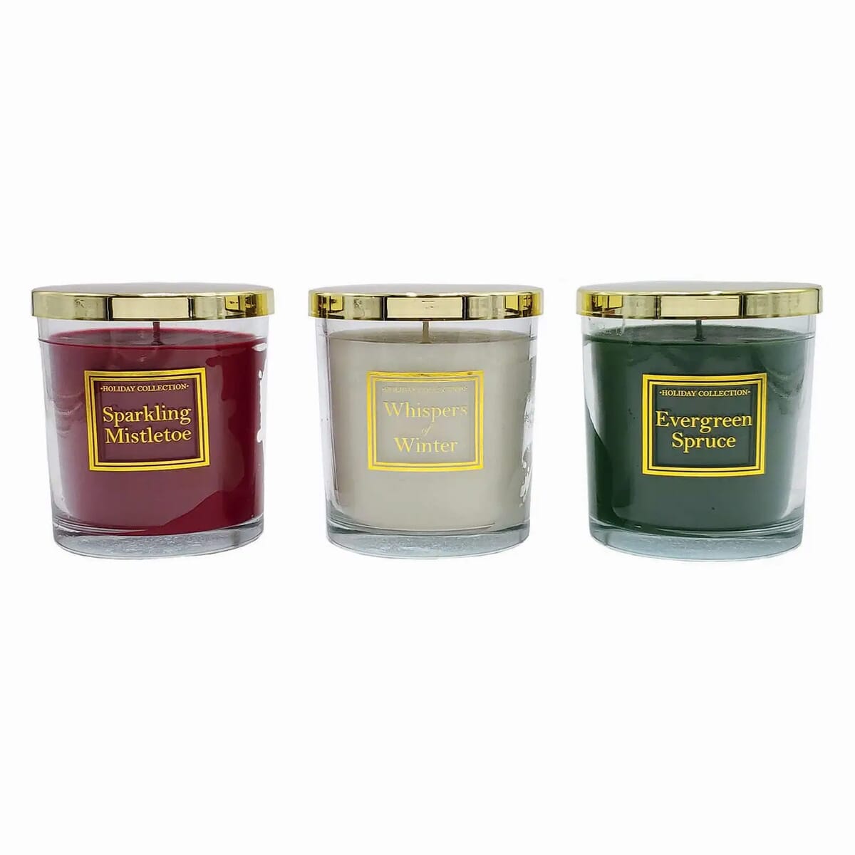 Lumabase Home Scented Candle Collection Set of 3 Candles -Whispers of Winter, Evergreen Spruce, and Sparkling Mistletoe image number 0