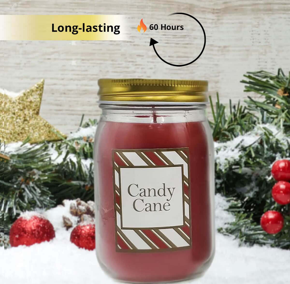 Lumabase Holiday Sweets Scented Candle Collection Set of 3 Candles -Santa's Cookies, Warm Vanilla Caramel, and Candy Cane image number 1