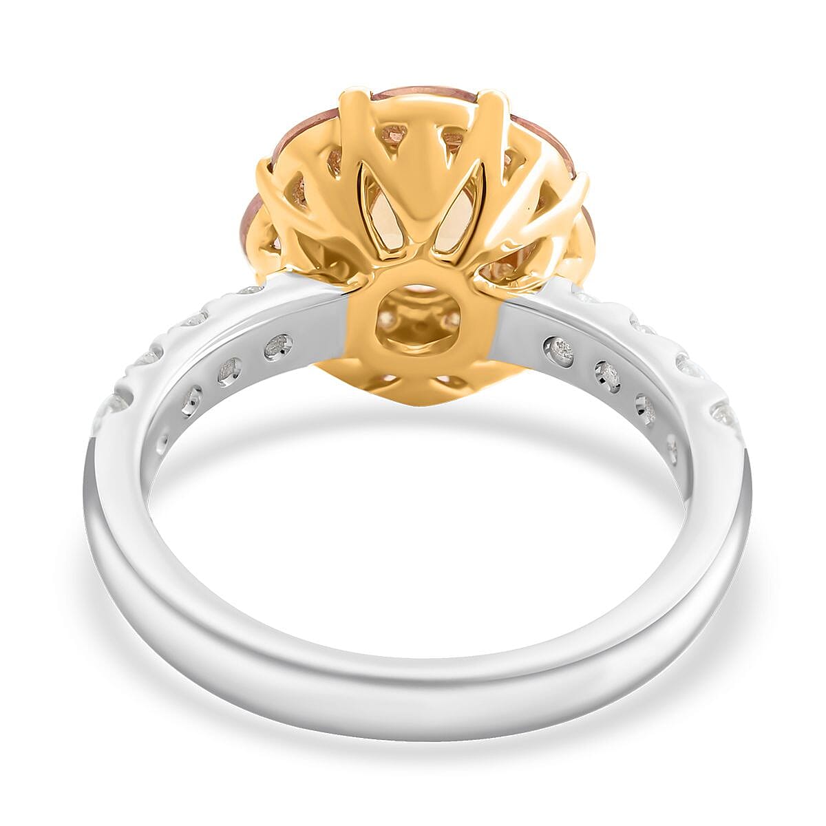 Modani 14K Yellow Gold Imperial Topaz, Pink Tourmaline, SI1 White and Yellow Diamond Ring (Size 10.0) 4.90 Grams 1.65 ctw