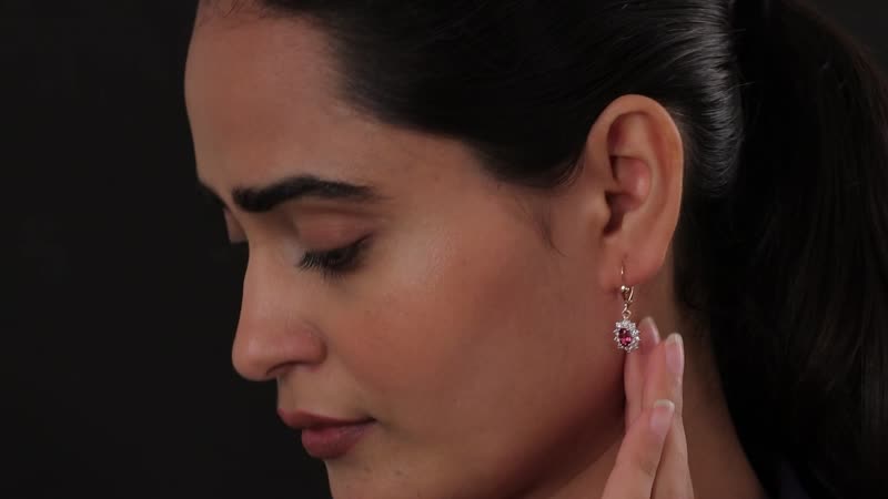 Tanzanian Wine Garnet and White Zircon Lever Back Earrings in Vermeil Rose Gold Over Sterling Silver 2.00 ctw