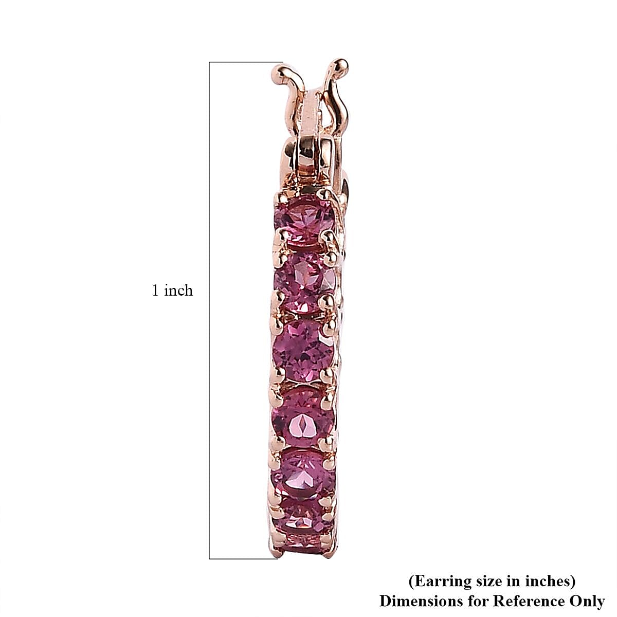 Tanzanian Wine Garnet Inside Out Hoop Earrings in Vermeil Rose Gold Over Sterling Silver 3.75 ctw