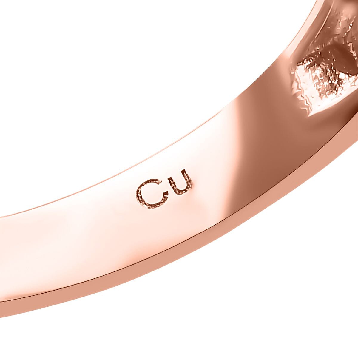 Matrix Silver Shungite Solitaire Ring in 14K Rose Gold Over Copper with Magnet (Size 10.0) 8.50 ctw