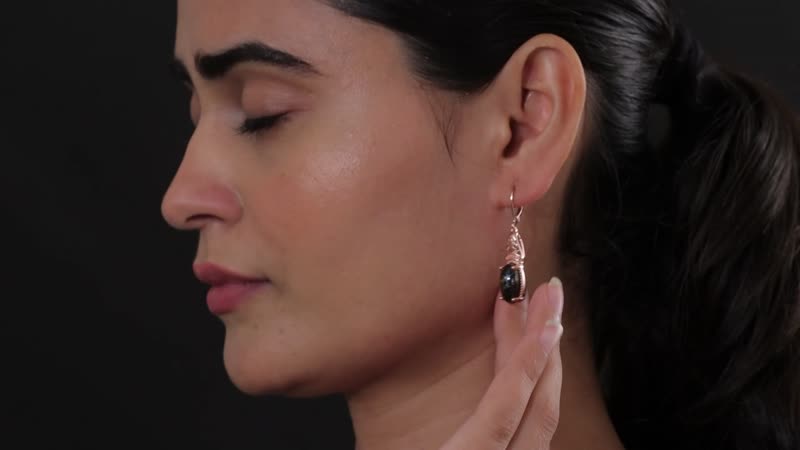 Matrix Silver Shungite Lever Back Earrings in 14K Rose Gold Over Copper with Magnet 6.40 ctw (Del. in 10-12 Days)