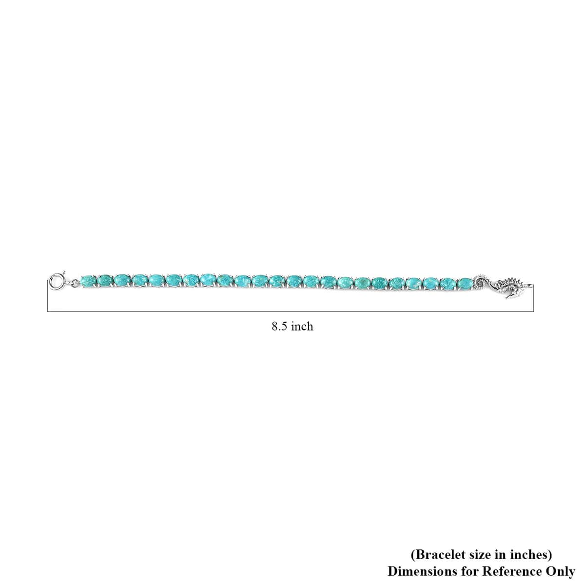 Sierra Nevada Turquoise Sea Horse Bracelet in Platinum Over Sterling Silver (7.25 In) 15.60 ctw image number 4