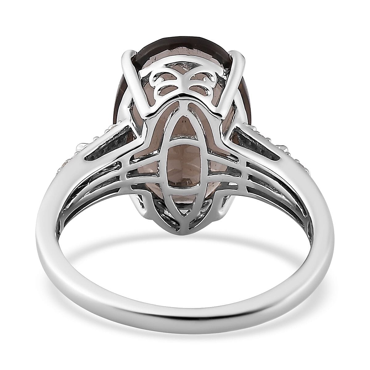 Colombianite and Diamond Ring in Platinum Over Sterling Silver (Size 10.0) 5.30 ctw