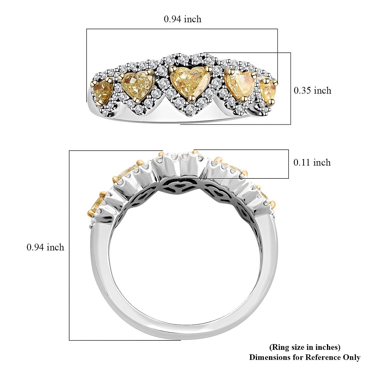 Modani 14K Yellow and White Gold Natural Yellow and White Diamond Ring (Size 10.0) 4.40 Grams 1.25 ctw