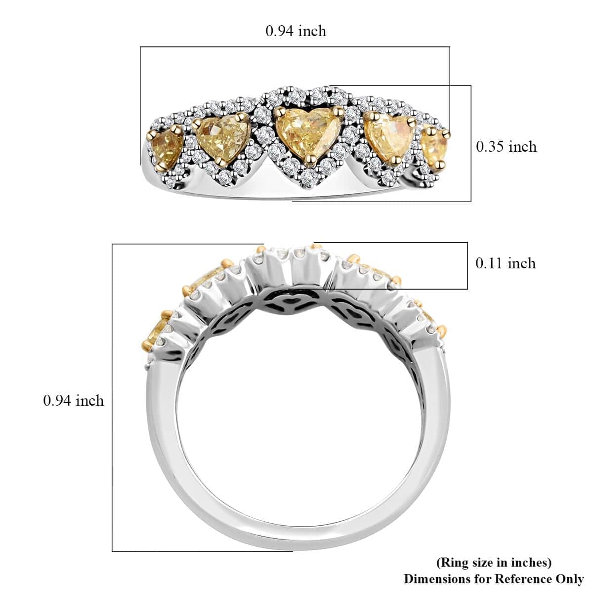 Modani 14K Yellow and White Gold Natural Yellow and White Diamond Ring 4.40 Grams 1.25 ctw image number 5