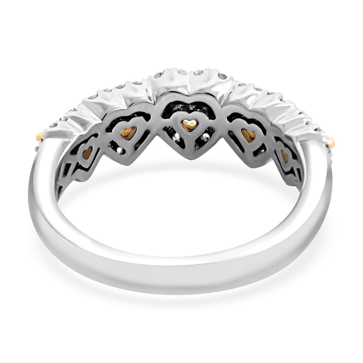 Modani 14K Yellow and White Gold Natural Yellow and White Diamond Ring (Size 7.0) 4.40 Grams 1.25 ctw image number 4