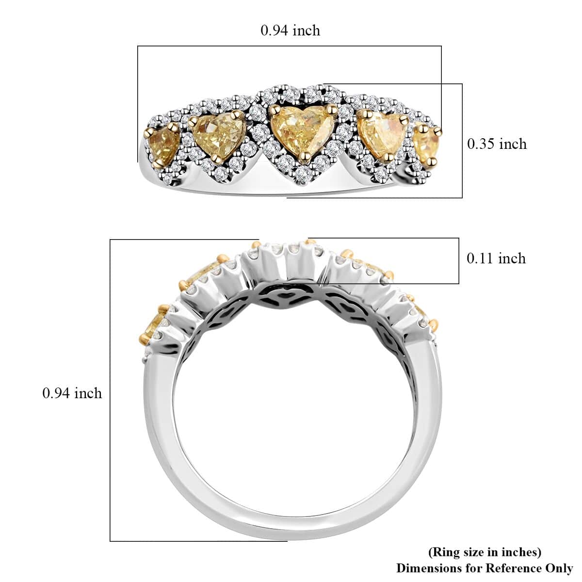 Modani 14K Yellow and White Gold Natural Yellow and White Diamond Ring (Size 7.0) 4.40 Grams 1.25 ctw image number 5