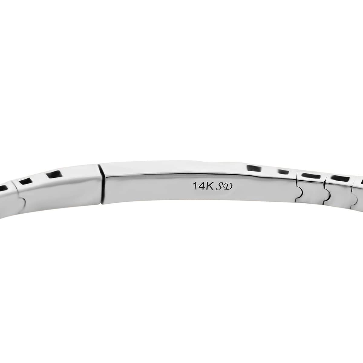 Modani 14K White Gold White Diamond Bangle Bracelet (7.50 In) Total Metal Weight (9.85 g) Including Titanium Spring weight (0.50 g) 2.00 ctw image number 3