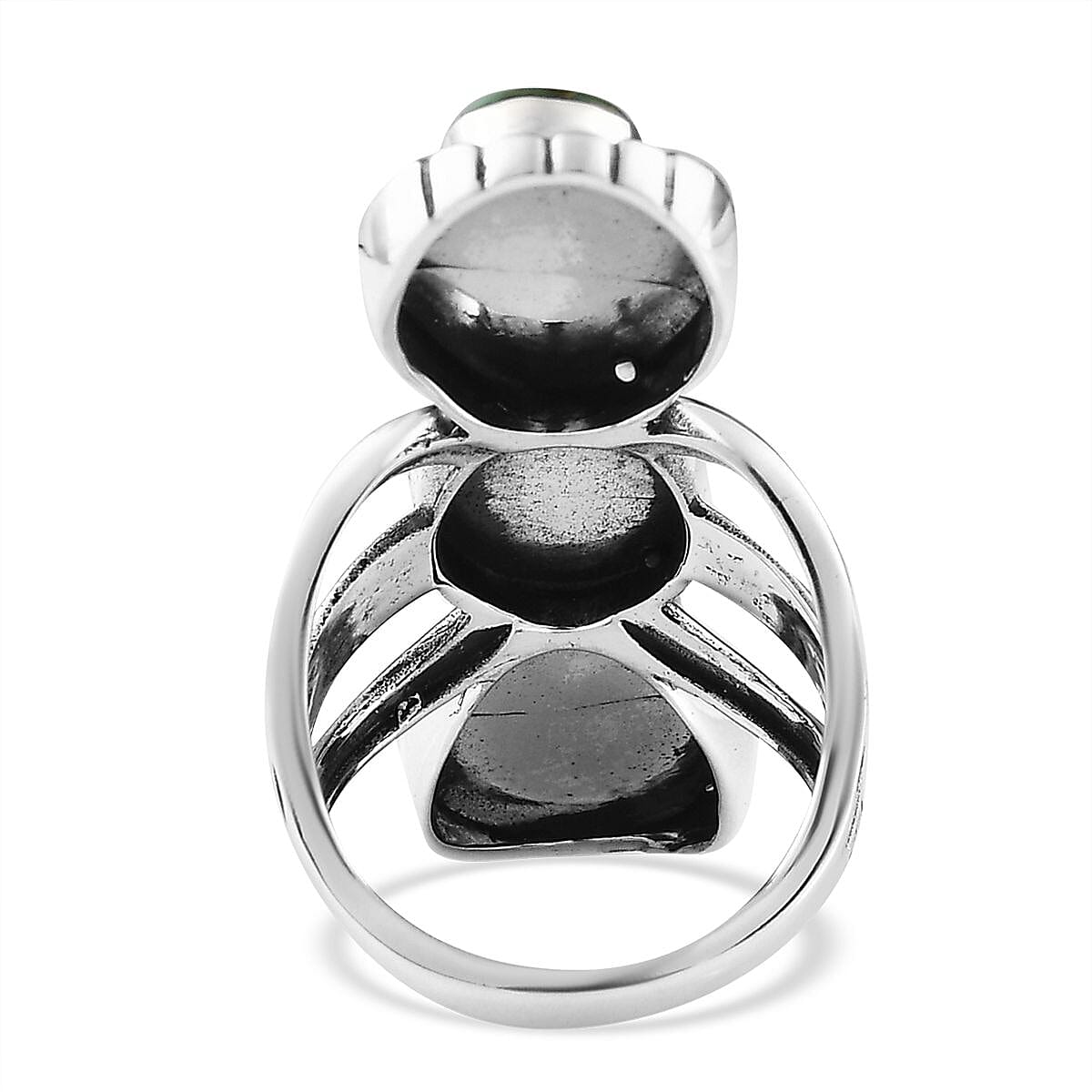 Artisan Crafted Sonoran Gold Turquoise 3 Stone Ring in Sterling Silver (Size 6.0) 6.30 ctw image number 4