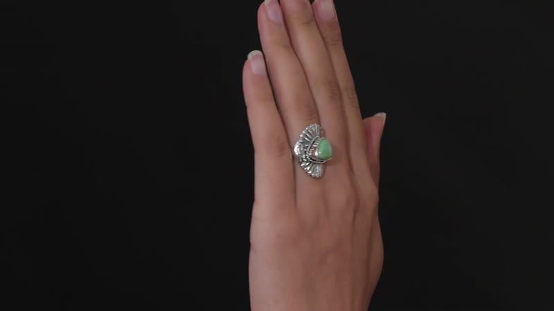 Artisan Crafted Sonoran Gold Turquoise Solitaire Ring in Sterling Silver 1.25 ctw
