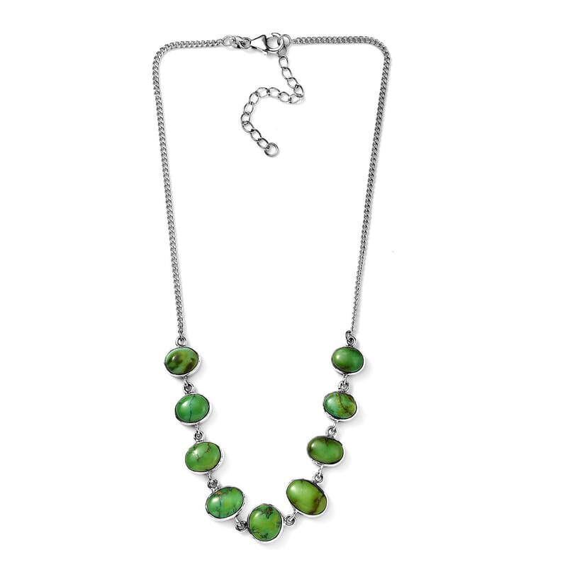 Artisan Crafted Sonoran Gold Turquoise Choker Necklace 14-16 Inches in Sterling Silver 18.60 ctw
