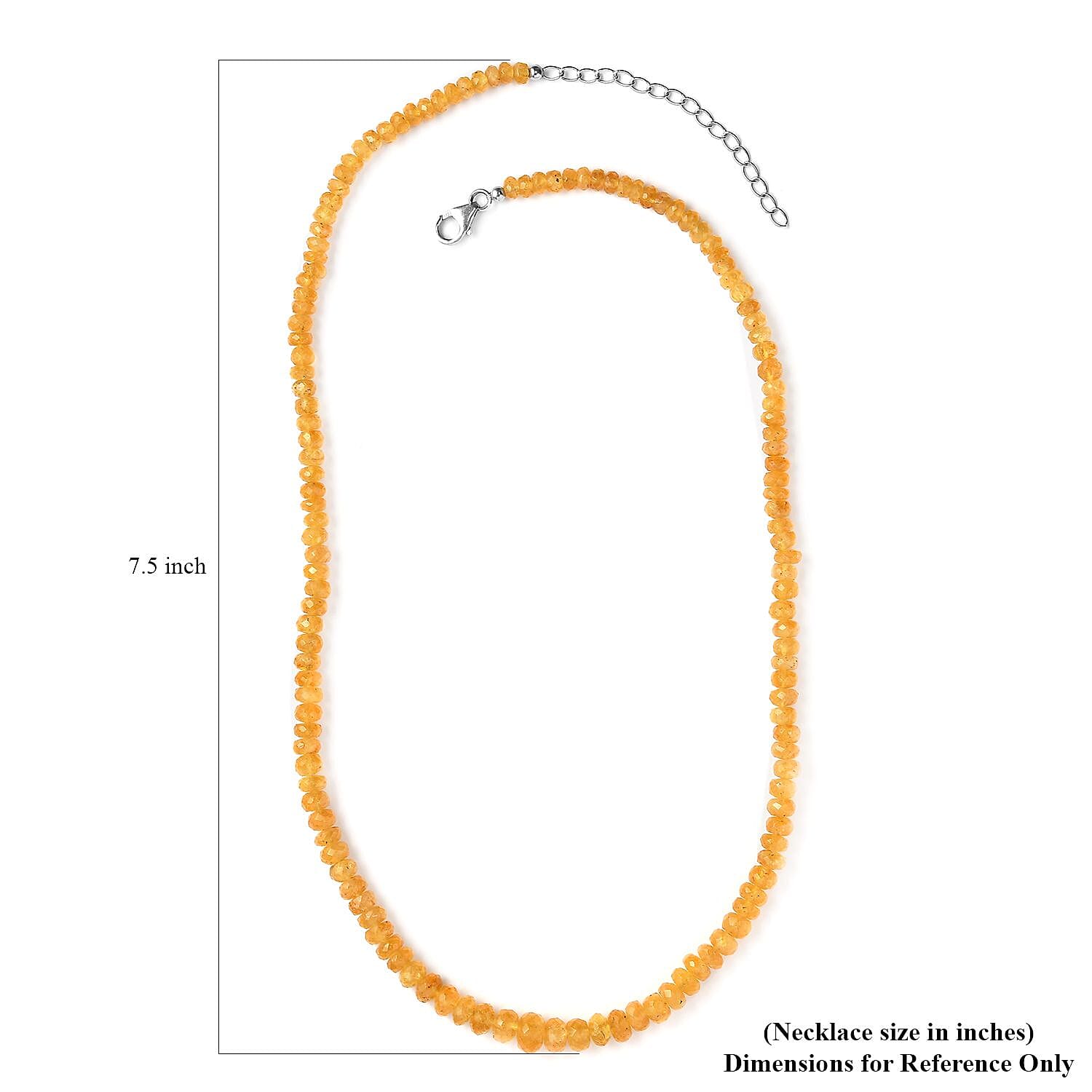 Heliodor Beaded Necklace 18 Inches in Rhodium Over Sterling Silver 80.00 ctw