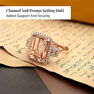 Certified & Appraised Iliana 18K Rose Gold AAA Marropino Morganite and E-F VS Diamond Ring (Size 8.0) 5.95 ctw