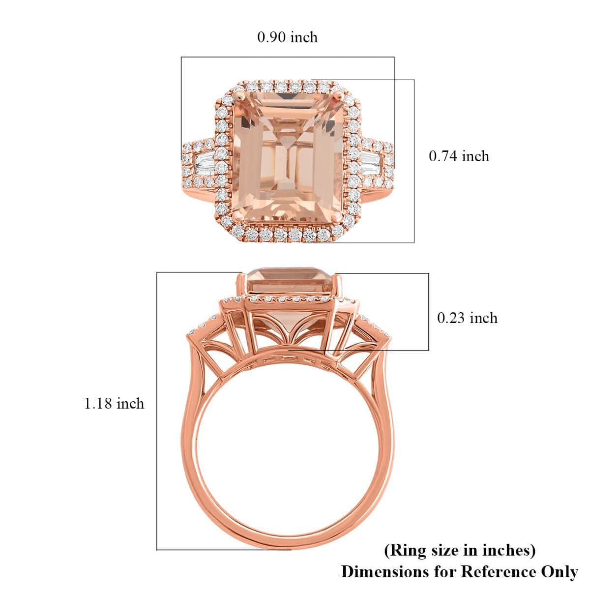 Certified & Appraised Iliana 18K Rose Gold AAA Marropino Morganite and E-F VS Diamond Ring (Size 8.0) 5.95 ctw image number 5