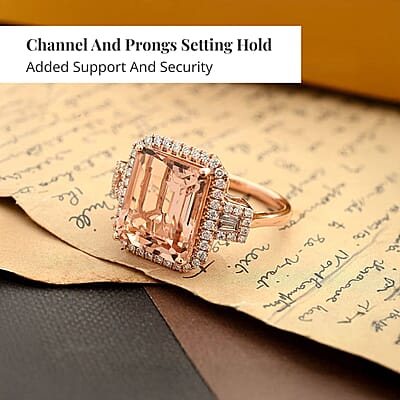 Certified & Appraised Iliana 18K Rose Gold AAA Marropino Morganite and E-F VS Diamond Ring (Size 9.0) 5.95 ctw