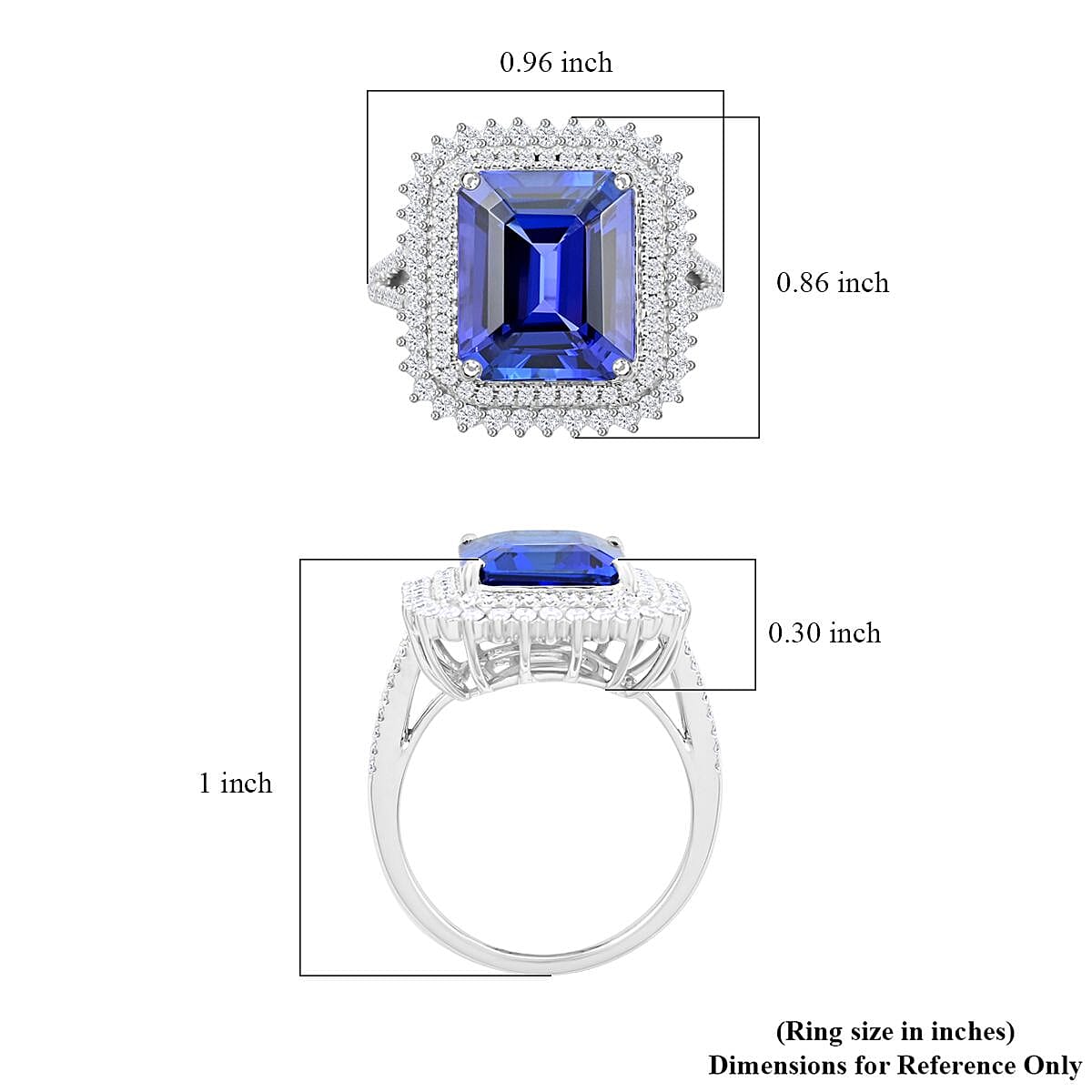 Certified & Appraised Rhapsody 950 Platinum AAAA Tanzanite and E-F VS Diamond Ring (Size 10.0) 9.95 Grams 7.60 ctw
