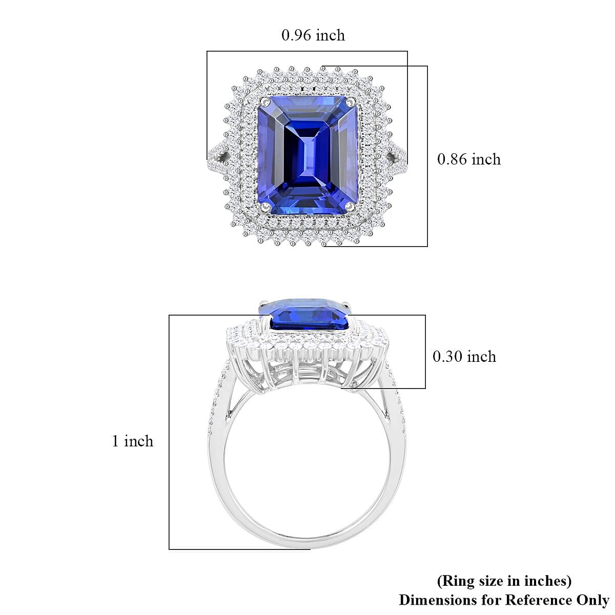 Certified & Appraised Rhapsody 950 Platinum AAAA Tanzanite, Diamond (E-F, VS) (0.73 cts) Ring (Size 7.5) (9.95 g) 7.60 ctw image number 5